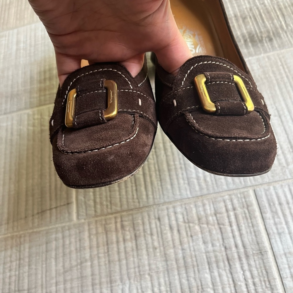 FERRAGAMO Suede Shoes Loafers Heels - Picture 6 of 9
